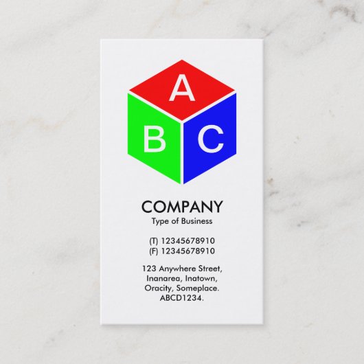 Carte De Visite Cube couleur - Initiales (Devant)