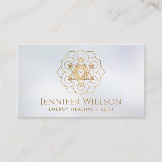 Carte De Visite Cube de Metatron en lotus (Devant)