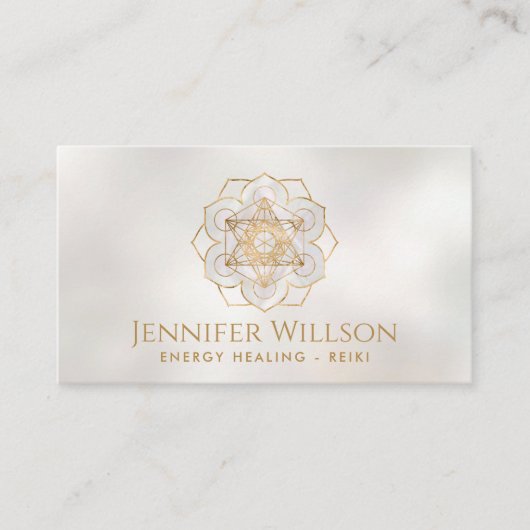 Carte De Visite Cube de Metatron en lotus (Devant)