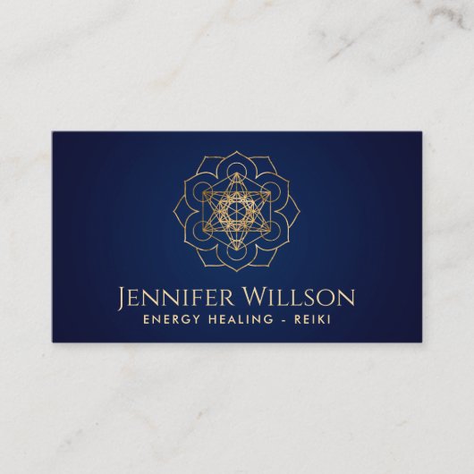 Carte De Visite Cube de Metatron en lotus (Devant)