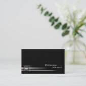 Carte De Visite Cube de monogramme d'angle flottant couleur person (Debout devant)