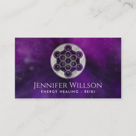 Carte De Visite Cube Metatron - Perle et Violet (Devant)