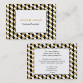 Carte De Visite Cubes 3D Noir et Blanc Or Motif (Devant / Derrière)