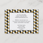 Carte De Visite Cubes 3D Noir et Blanc Or Motif (Dos)