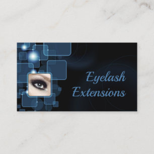 Carte De Visite Cubes brillants bleu foncé Eyelash Extensions Card