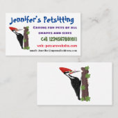 Carte De Visite Cue drôle Pileated woodpecker dessin d'illustratio (Devant / Derrière)