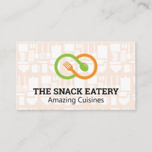 Carte De Visite Cuillère à fourche   Restaurant Ustensiles de cuis