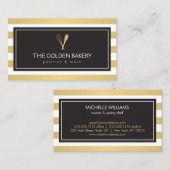 Carte De Visite Cuillère à Whisk Or Gratté Luxe Boulangerie Logo, (Devant / Derrière)