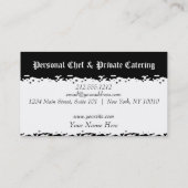 Carte De Visite Cuillère d'argent Chef personnel et restauration (Dos)