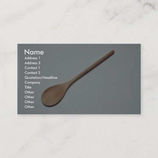 Carte De Visite Cuillère en bois pour le travail de cuisine (Devant)