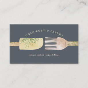 Carte De Visite Cuillère spatule feuille d'eucalyptus pâtisserie m