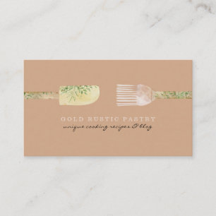 Carte De Visite Cuillère spatule feuille d'eucalyptus pâtisserie m