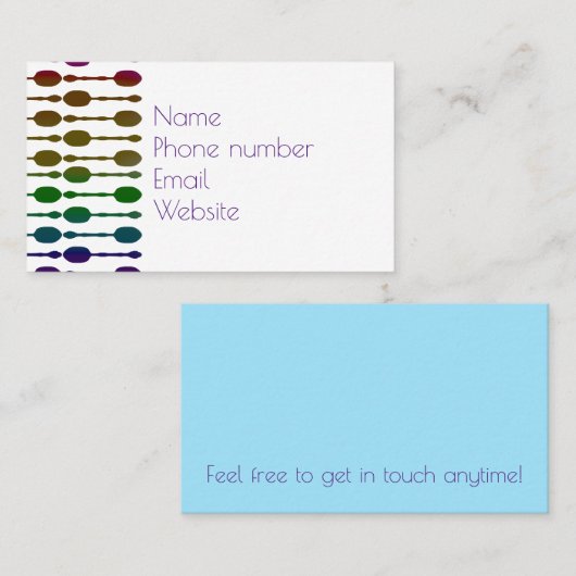 Carte De Visite Cuillères (Devant / Derrière)