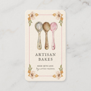 Carte De Visite Cuillères à mesurer aquarelle Baker Bakery