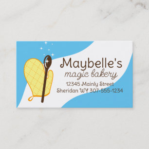 Carte De Visite Cuillères en bois de gant de four faisant cuire