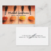 Carte De Visite Cuillères Spices Chef Cuisine (Devant / Derrière)