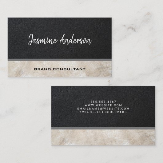 Carte De Visite Cuir à deux tons | Conseil (Devant / Derrière)