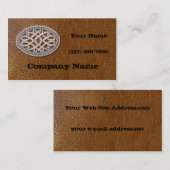 Carte De Visite Cuir âgé argenté occidental de boucle de ceinture (Devant / Derrière)