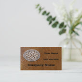 Carte De Visite Cuir âgé argenté occidental de boucle de ceinture (Debout devant)