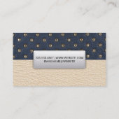 Carte De Visite Cuir | Arrière - plan en métal capitonné (Dos)