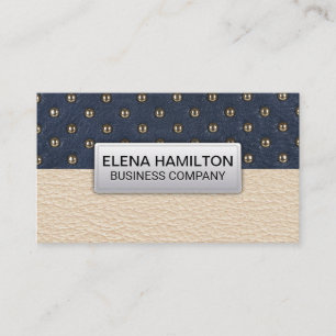 Carte De Visite Cuir   Arrière - plan en métal capitonné