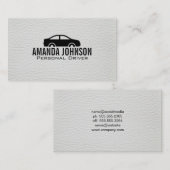 Carte De Visite Cuir blanc | Automobile (Devant / Derrière)