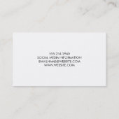 Carte De Visite Cuir blanc Bois rustique et texte élégant (Dos)