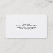 Carte De Visite Cuir blanc Bois rustique et texte élégant (Dos)