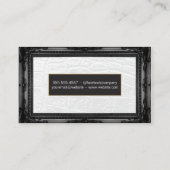 Carte De Visite Cuir blanc | Bordure noire antique (Dos)