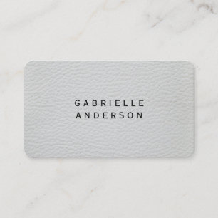 Carte De Visite Cuir blanc élégant professionnel