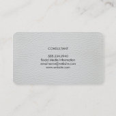 Carte De Visite Cuir blanc élégant professionnel (Dos)