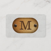 Carte De Visite Cuir blanc et cuir Brown pointu (Devant)