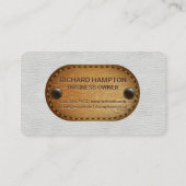 Carte De Visite Cuir blanc et cuir Brown pointu (Dos)