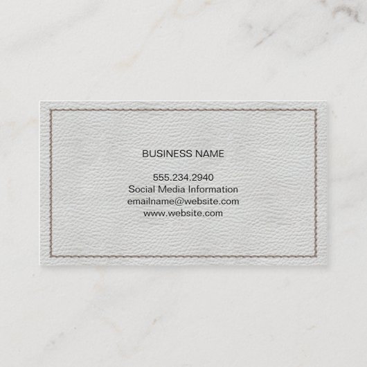 Carte De Visite Cuir blanc | Taillé (Dos)