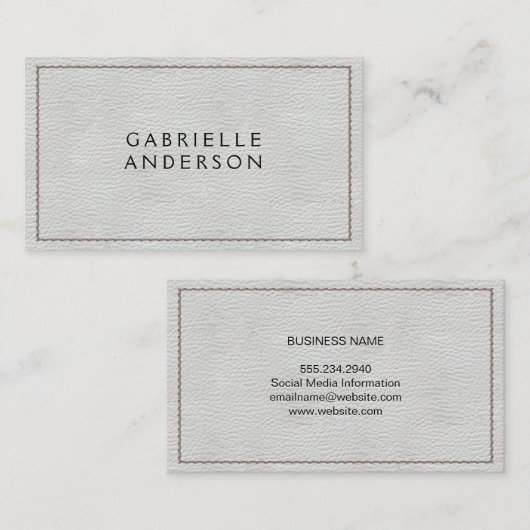 Carte De Visite Cuir blanc | Taillé (Devant / Derrière)