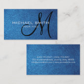 Carte De Visite Cuir bleu (Devant / Derrière)