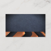 Carte De Visite Cuir bleu | Arrière - plan Abstrait métallique (Dos)