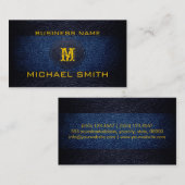 Carte De Visite Cuir bleu et noir (Devant / Derrière)