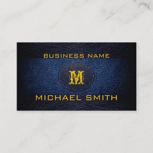 Carte De Visite Cuir bleu et noir (Devant)