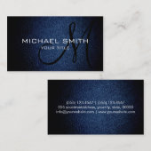 Carte De Visite Cuir bleu-foncé (Devant / Derrière)