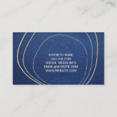 Carte De Visite Cuir bleu | Lignes d'or artistique (Dos)