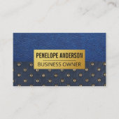 Carte De Visite Cuir bleu | Matériau compressé (Devant)