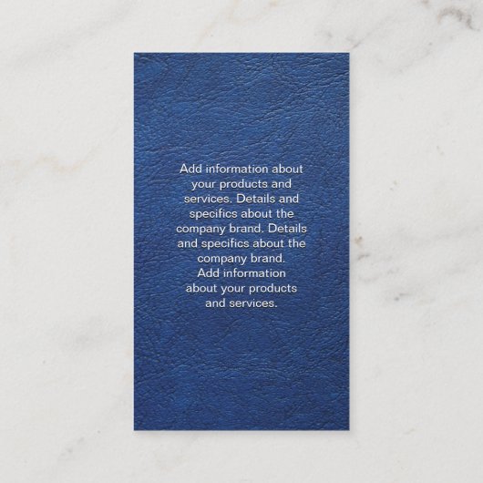 Carte De Visite Cuir bleu | Monogramme (Dos)