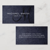 Carte De Visite Cuir bleu noir (Devant / Derrière)