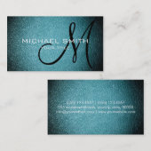 Carte De Visite cuir bleu turquoise (Devant / Derrière)