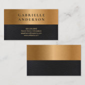 Carte De Visite Cuir | Bloc de couleur métal doré (Devant / Derrière)