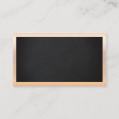 Carte De Visite Cuir | Bordure métal or Rose classique (Dos)