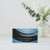 Carte De Visite Cuir brossé noir artistique (Debout devant)