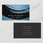 Carte De Visite Cuir brossé noir artistique (Devant / Derrière)