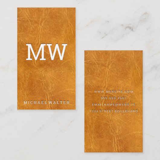 Carte De Visite Cuir Brown (Devant / Derrière)